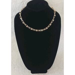 Hardwear U-shaped Horseshoe Link Chain Necklace Gold Dipped Classic 18" NWT